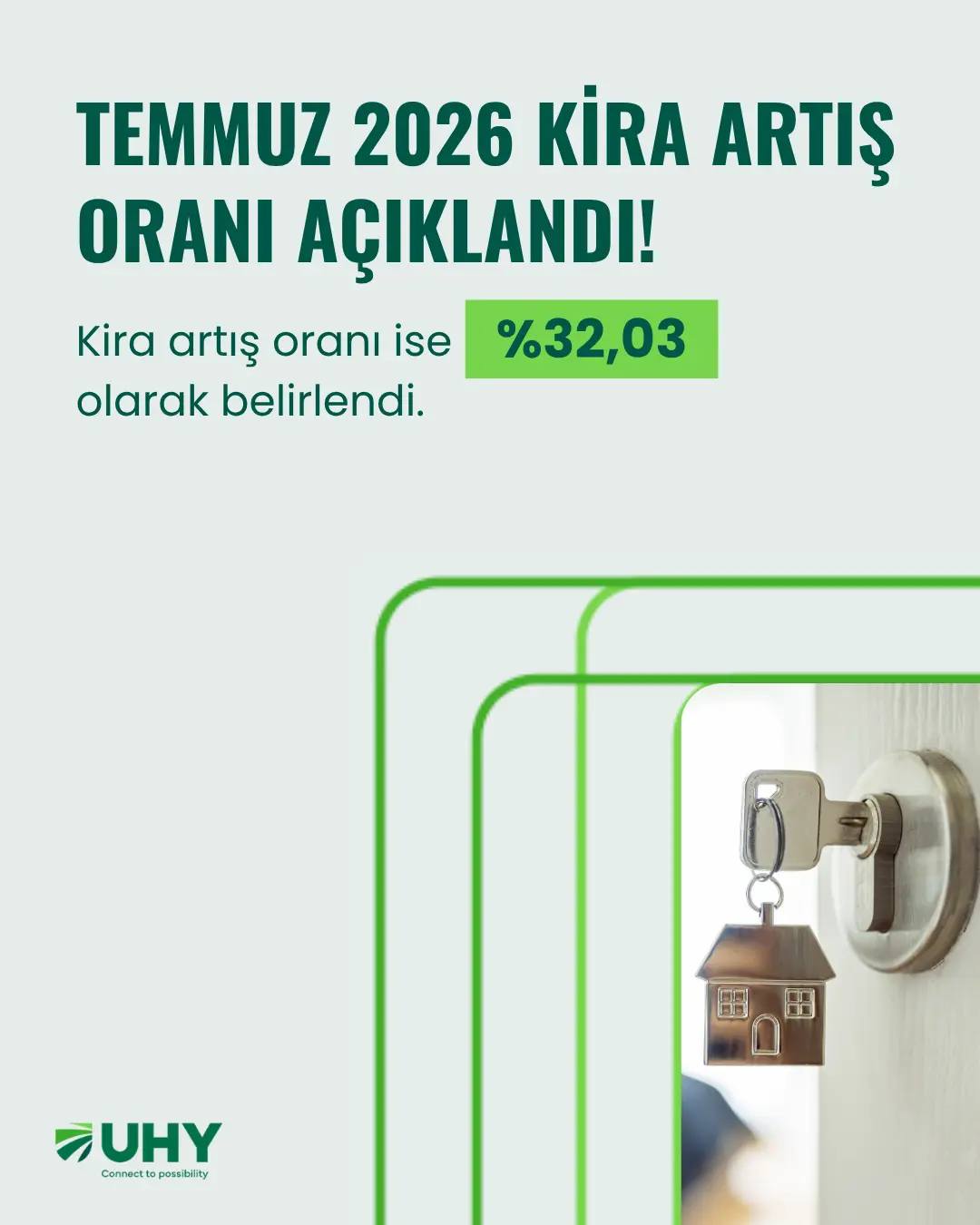 TÜİK'in açıkladığı Haziran 2026 enflasyon verilerine göre, 2026 yılı Temmuz ayında konut ve iş yeri kiralarına yapılacak artış oranı %32,03 olarak belirlendi. Ev sahipleri ve kiracılar için bu oran, yeni kira bedellerinin belirlenmesinde yasal sınır olacak.