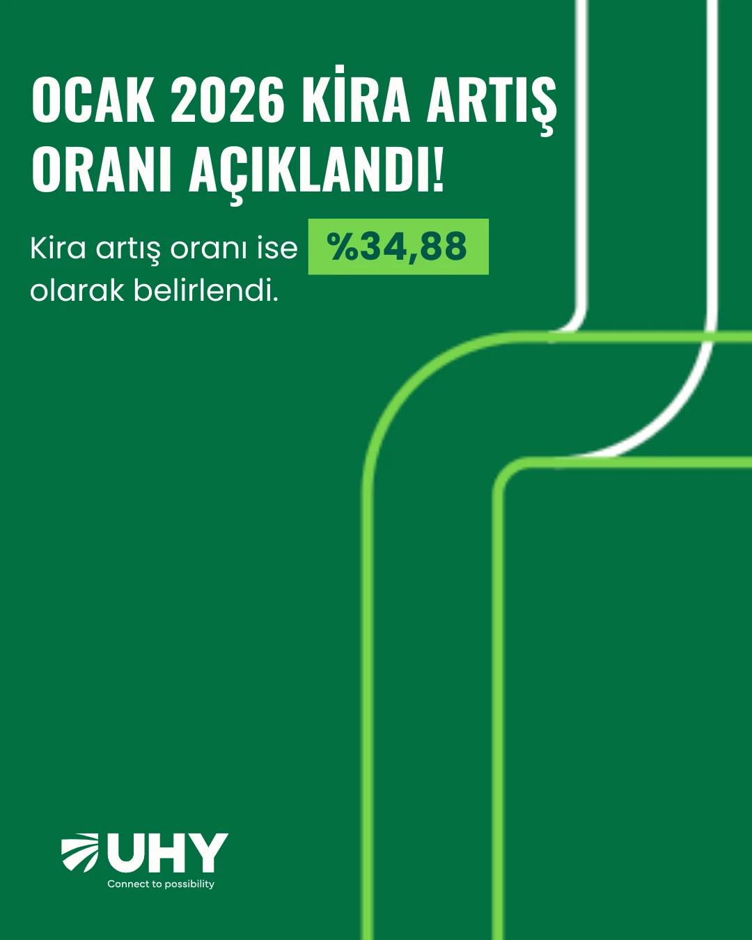 TÜİK'in açıkladığı Aralık 2025 enflasyon verilerine göre, 2026 yılı Ocak ayında konut ve iş yeri kiralarına yapılacak artış oranı %34,88 olarak belirlendi. Ev sahipleri ve kiracılar için bu oran, yeni kira bedellerinin belirlenmesinde yasal sınır olacak.