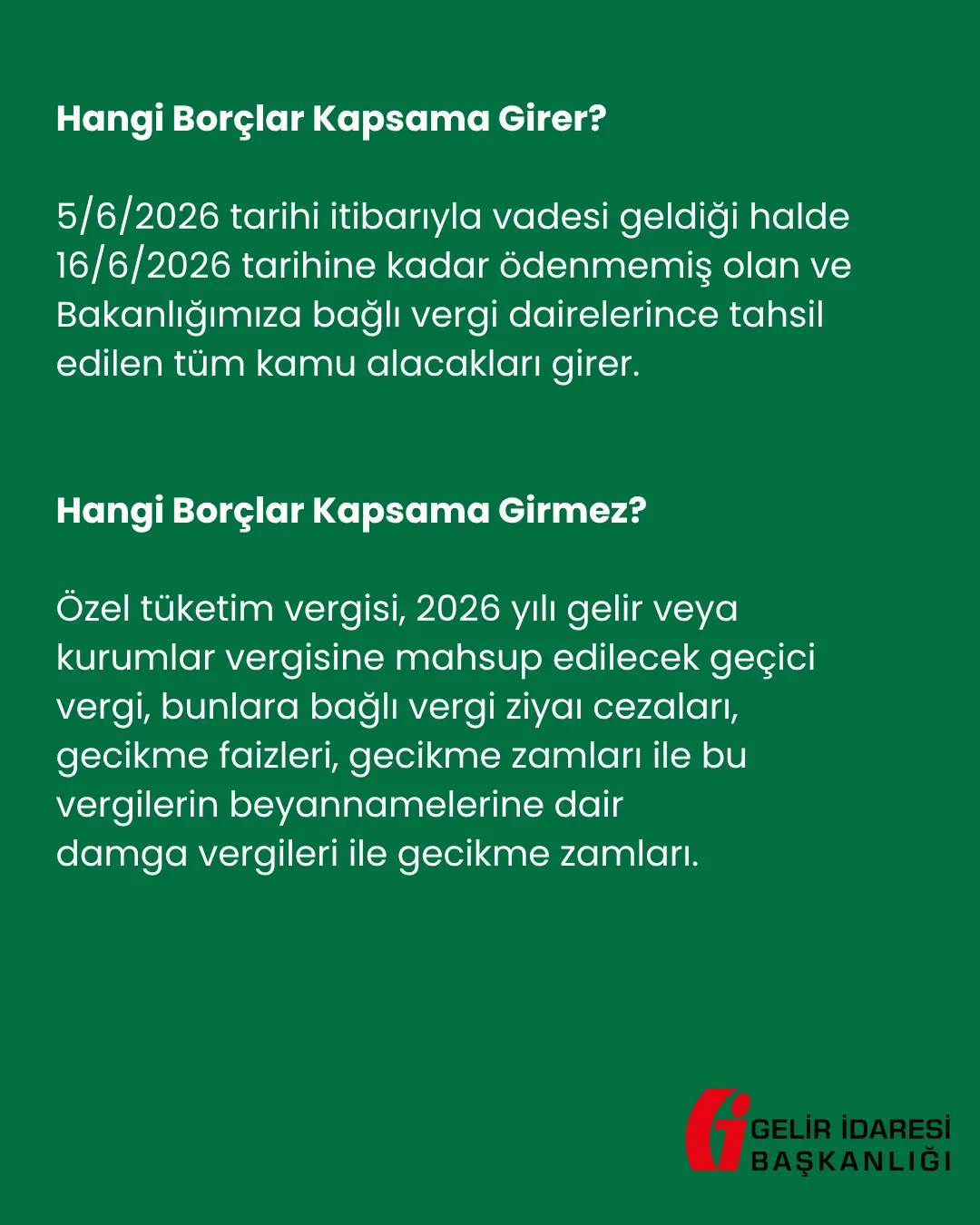Vergi dairesine olan borçların daha düşük tecil faiziyle ve avantajlı taksit imkanlarıyla yapılandırmak için son başvuru tarihi 31 Ağustos 2026! - Görsel 3