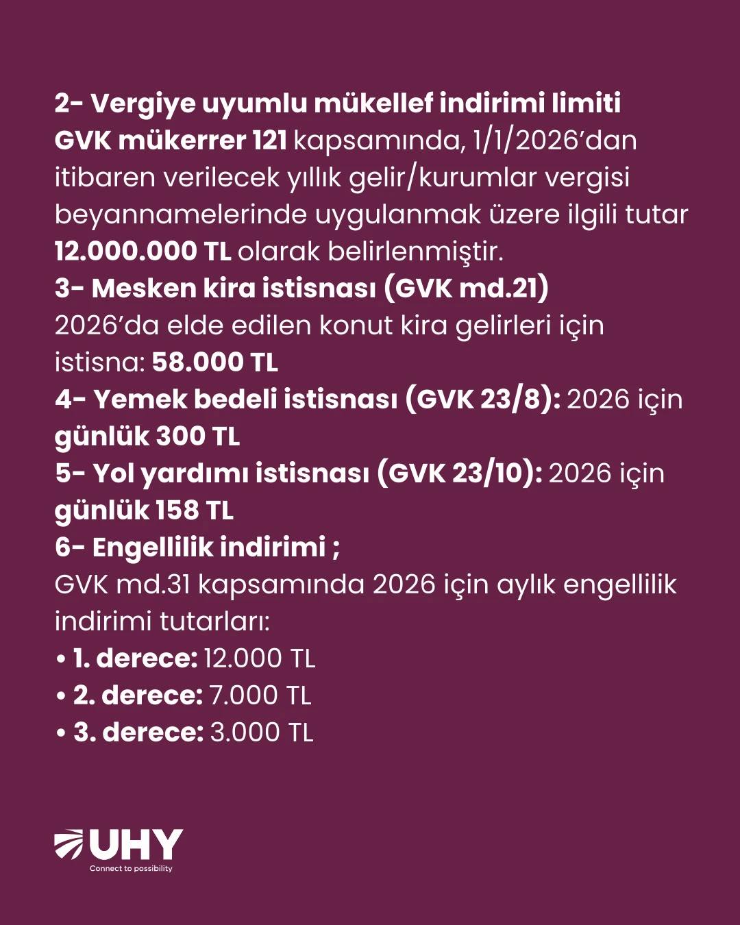 2026 yılında uygulanacak had ve tutarlar yeniden belirlendi. - Görsel 3