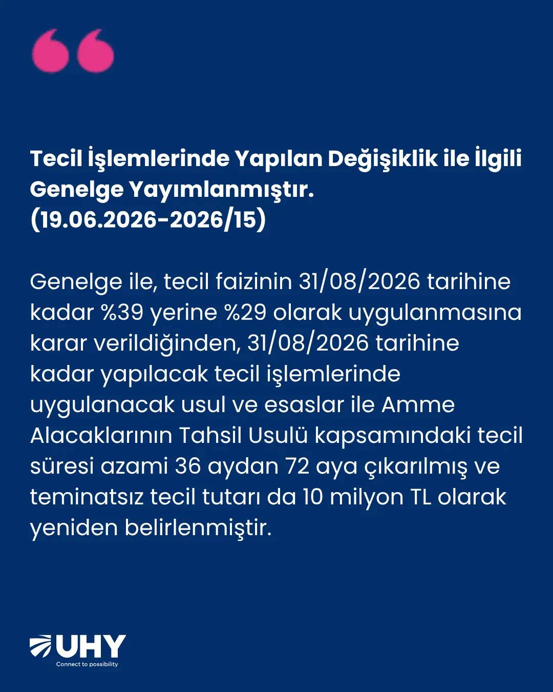 Sosyal Güvenlik Kurumu tarafından yayımlanan 2026/15 sayılı Genelge ile borçların tecil işlemlerinde önemli kolaylıklar getirildi. İşverenve mükellef herkesi yakından ilgilendiren düzenlemeler 31/08/2026 tarihine kadar geçerli olacak. - Görsel 2